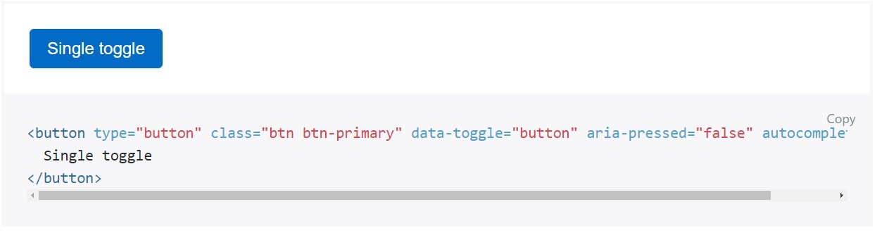 Toggle states  presented  by simply Bootstrap buttons